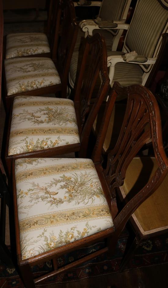 4 Geo III dining chairs